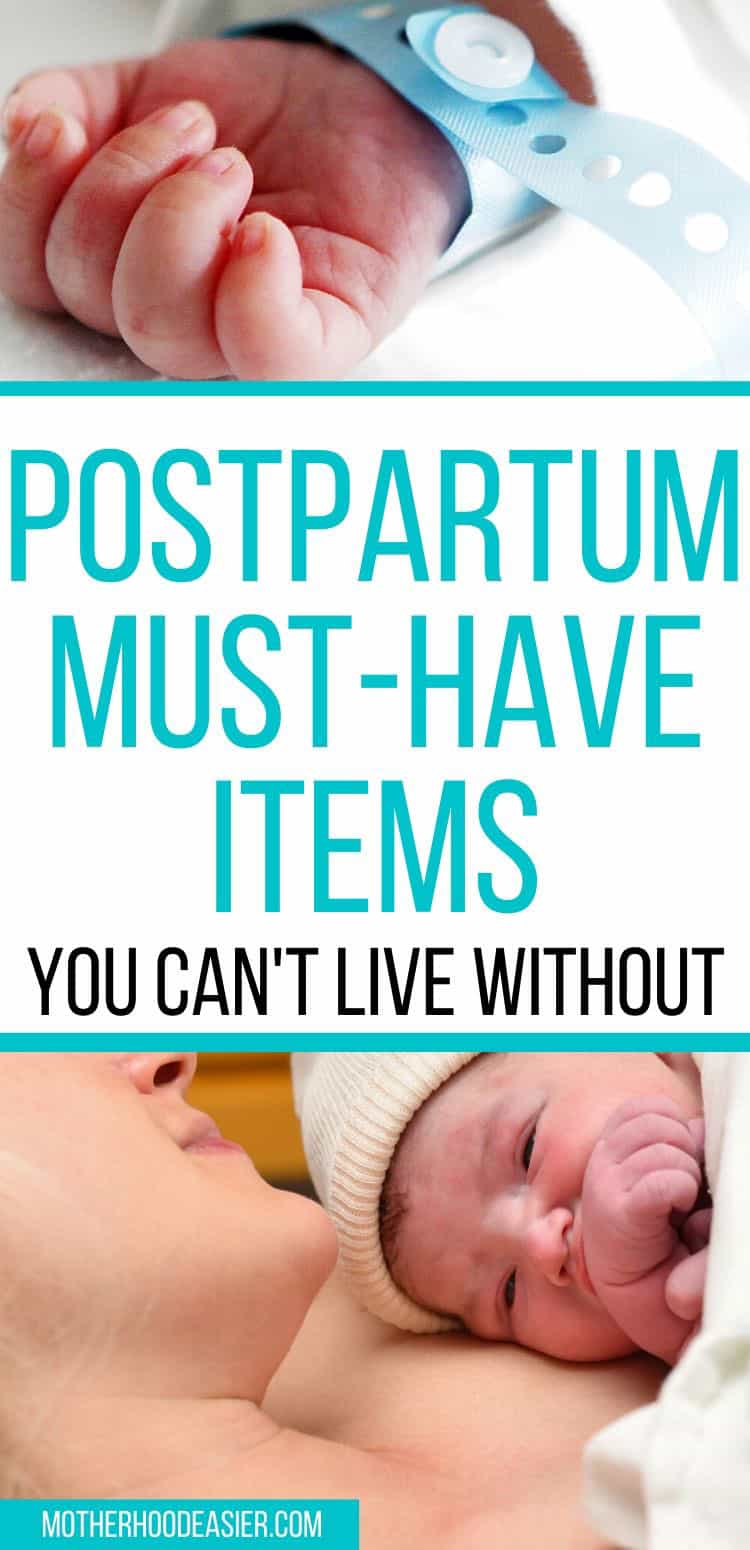 postpartum must-have items that new moms need after giving birth to their newborn