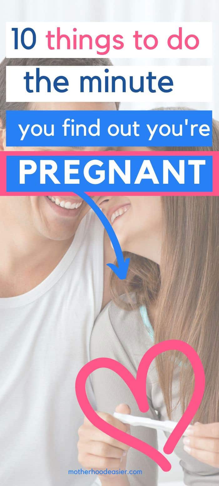 couple smiling with positive pregnancy test